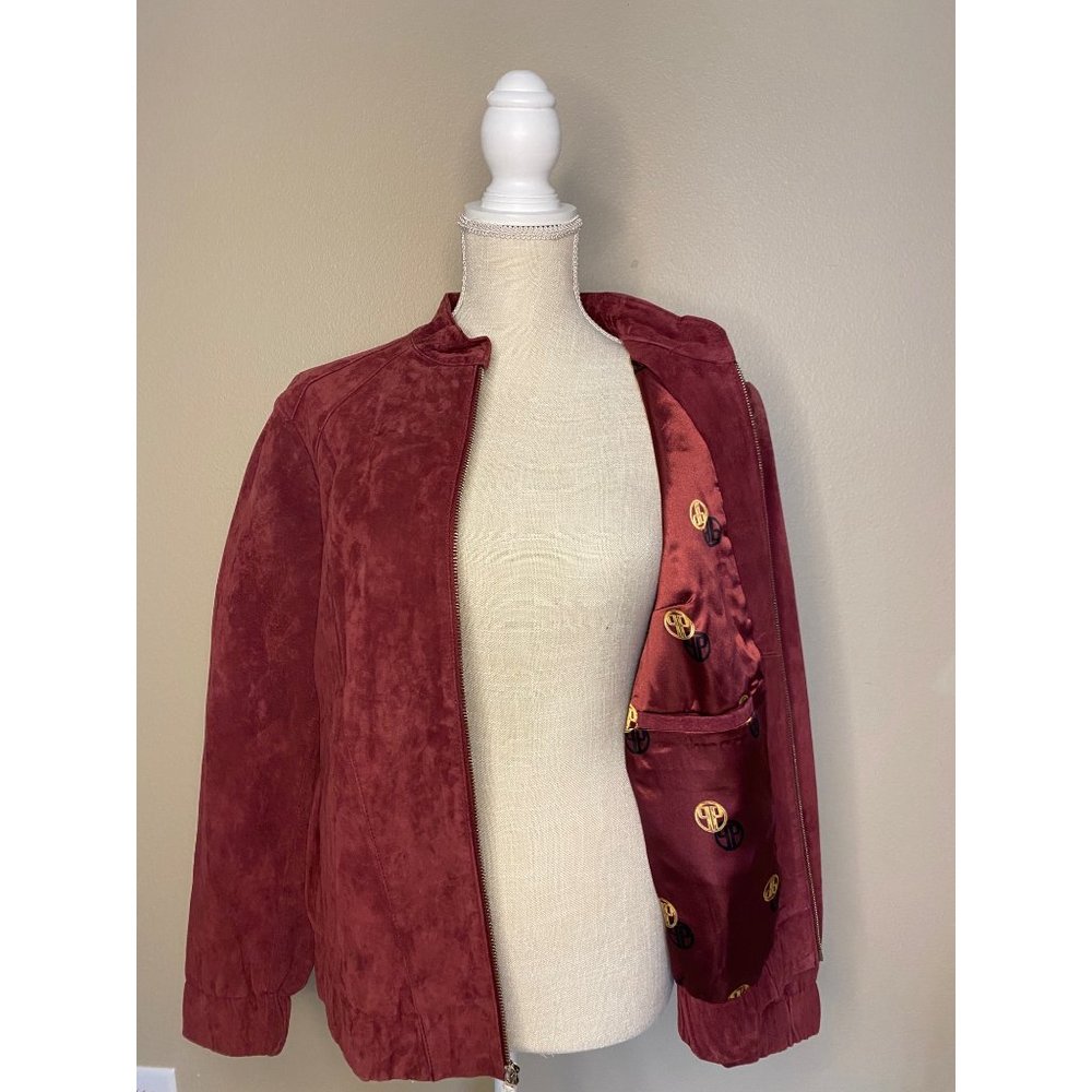 Vintage Dennis by Dennis Basso Suede 90's Bomber Jacket - Picture 2 of 7